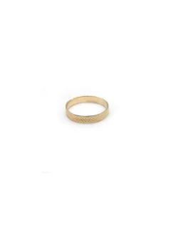 Clearance Alianza grabado rejilla oro 18k - T.12 Anillos De Oro|Anillos