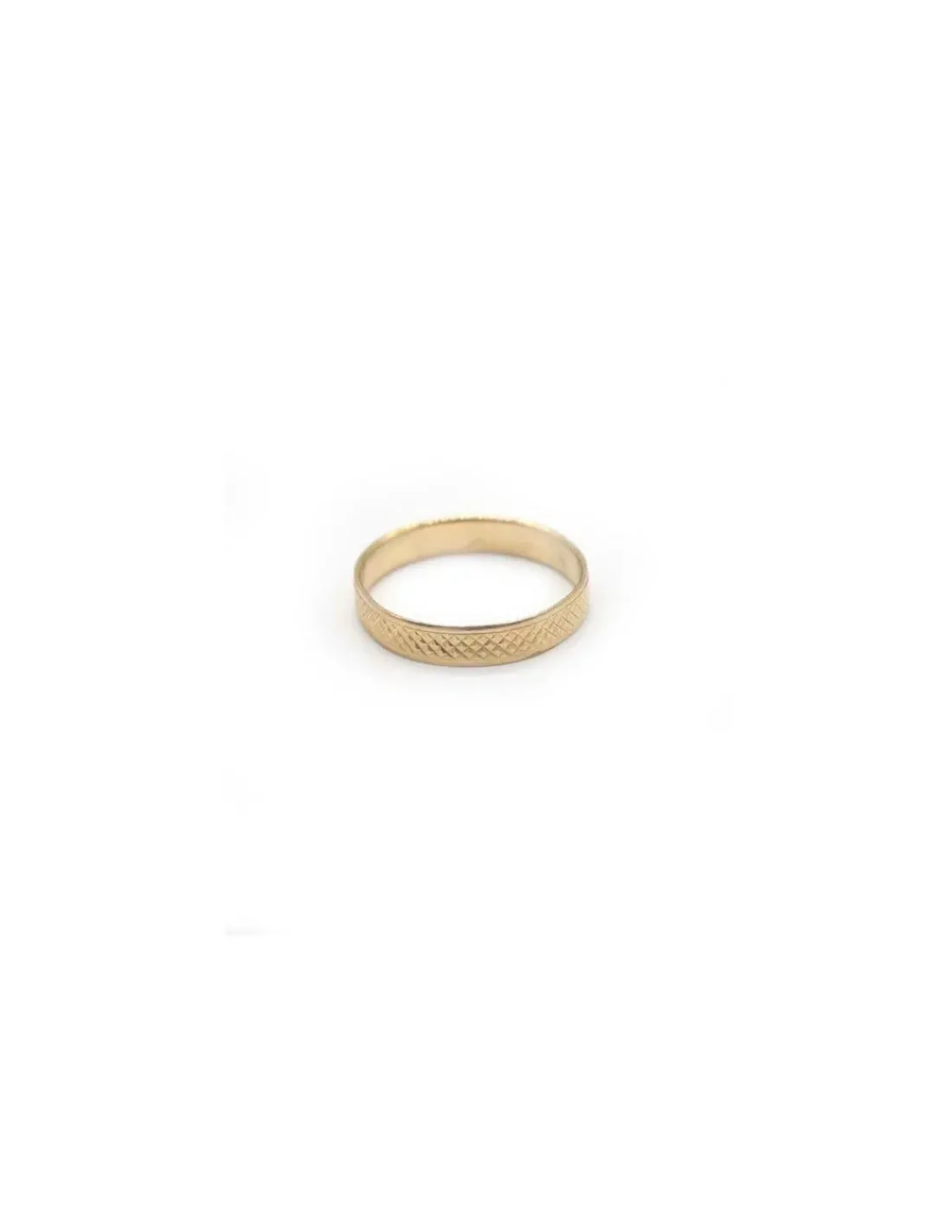 Clearance Alianza grabado rejilla oro 18k - T.12 Anillos De Oro|Anillos