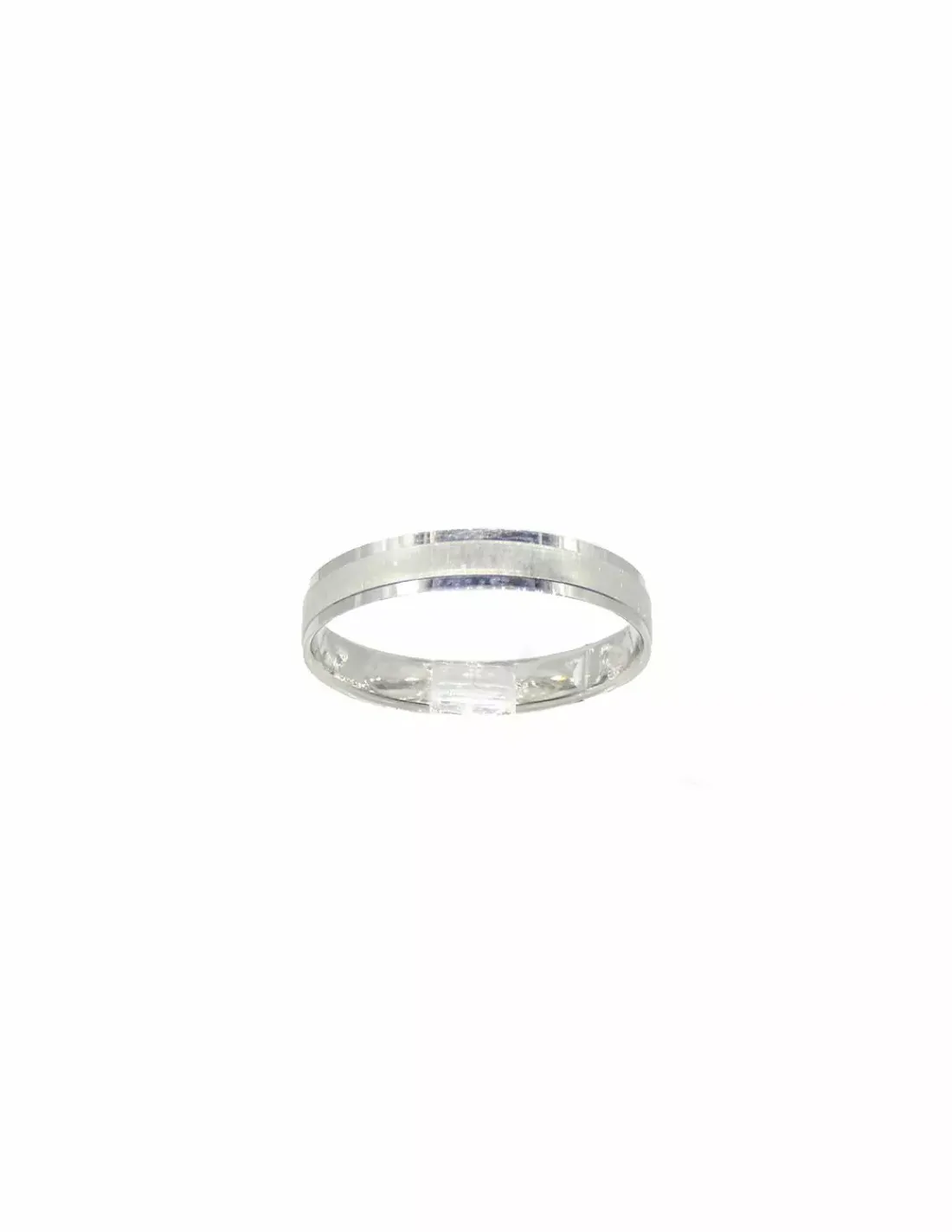 New Alianza satinada y brillo oro blanco 18k Alianzas De Oro|Anillos De Oro