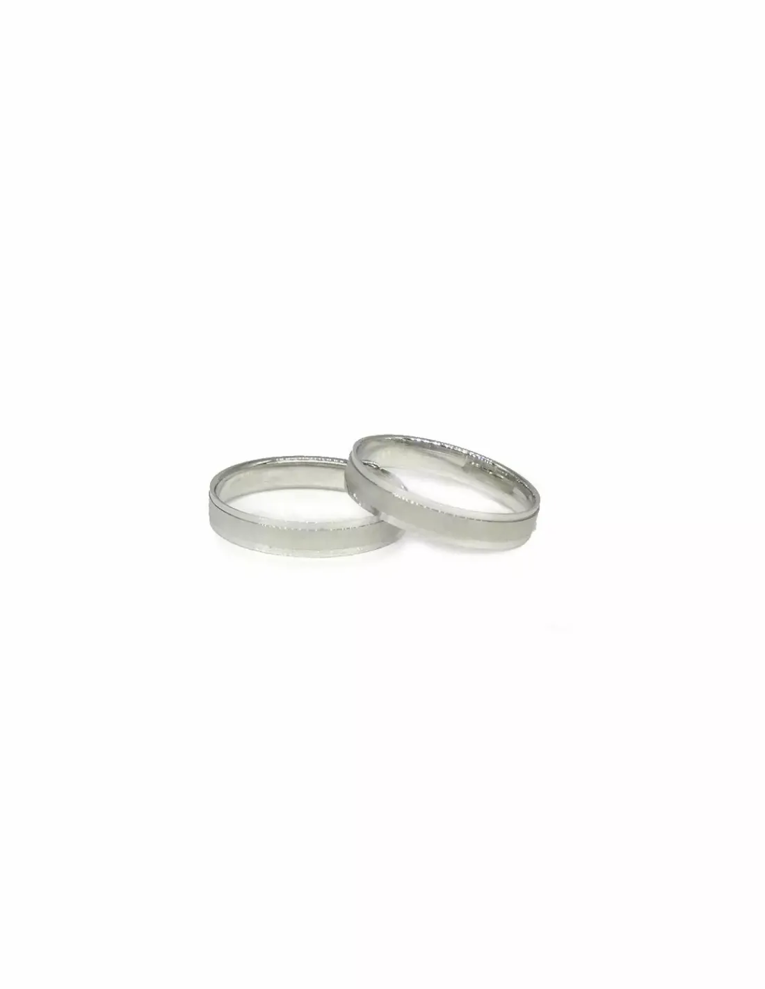 New Alianza satinada y brillo oro blanco 18k Alianzas De Oro|Anillos De Oro