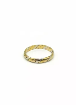 Fashion Alianza trenzada oro tricolor 18k - T.27 Alianzas De Oro|Anillos De Oro