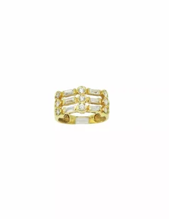 Store Anillo 3 filas circonitas oro 18k - T.12 Anillos De Oro|Anillos
