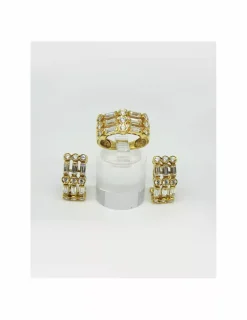 Store Anillo 3 filas circonitas oro 18k - T.12 Anillos De Oro|Anillos