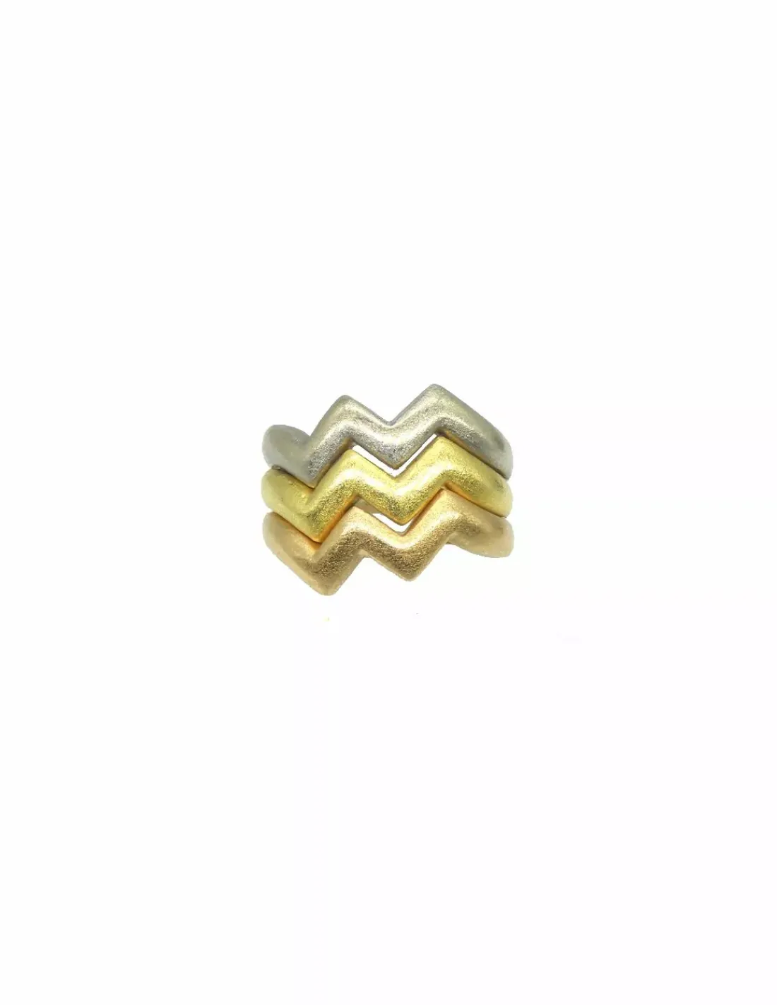 Hot Anillo 3 oros forma zig zag oro 18k - T.13 Anillos De Oro|Anillos