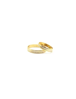 Cheap Anillo alianza estrellada oro bicolor 18k - 4mm. Alianzas De Oro|Anillos De Oro