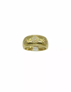 Flash Sale Anillo ancho con círculos diamante oro 18k - T. 21 Anillos Con Brillantes|Anillos De Oro