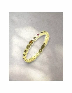 Hot Anillo aro circonitas colores plata dorada Anillos De Plata|Anillos