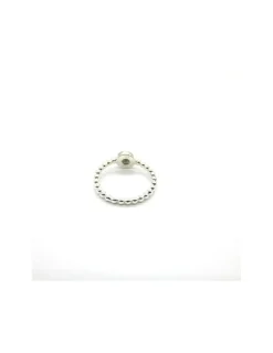 Fashion Anillo bolitas y piedra redonda natural plata 925 Anillos De Plata|Anillos