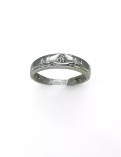 Discount Anillo brillo mate con tres diamantes oro blanco 18k - T.10 Anillos Con Brillantes|Anillos De Oro