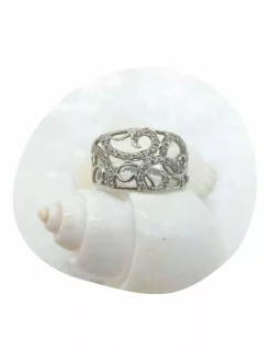 Online Anillo calado circonitas oro blanco 18k - T.15 Anillos De Oro Blanco|Anillos De Oro