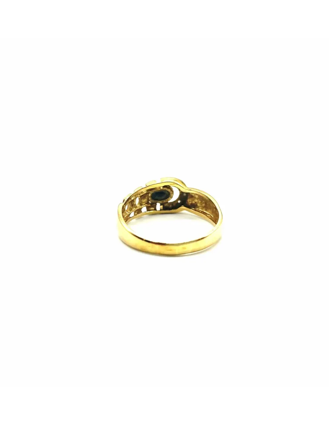Clearance Anillo cinturón piedra negra y circonitas oro 18k - T.21 Anillos De Oro|Anillos