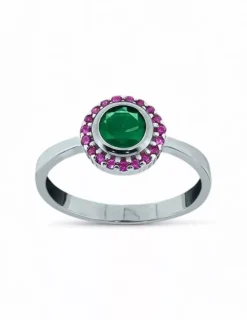 Flash Sale Anillo circonita esmeralda bocel circonitas rubí plata 925 Anillos De Plata|Anillos