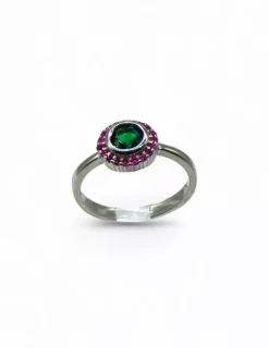 Flash Sale Anillo circonita esmeralda bocel circonitas rubí plata 925 Anillos De Plata|Anillos