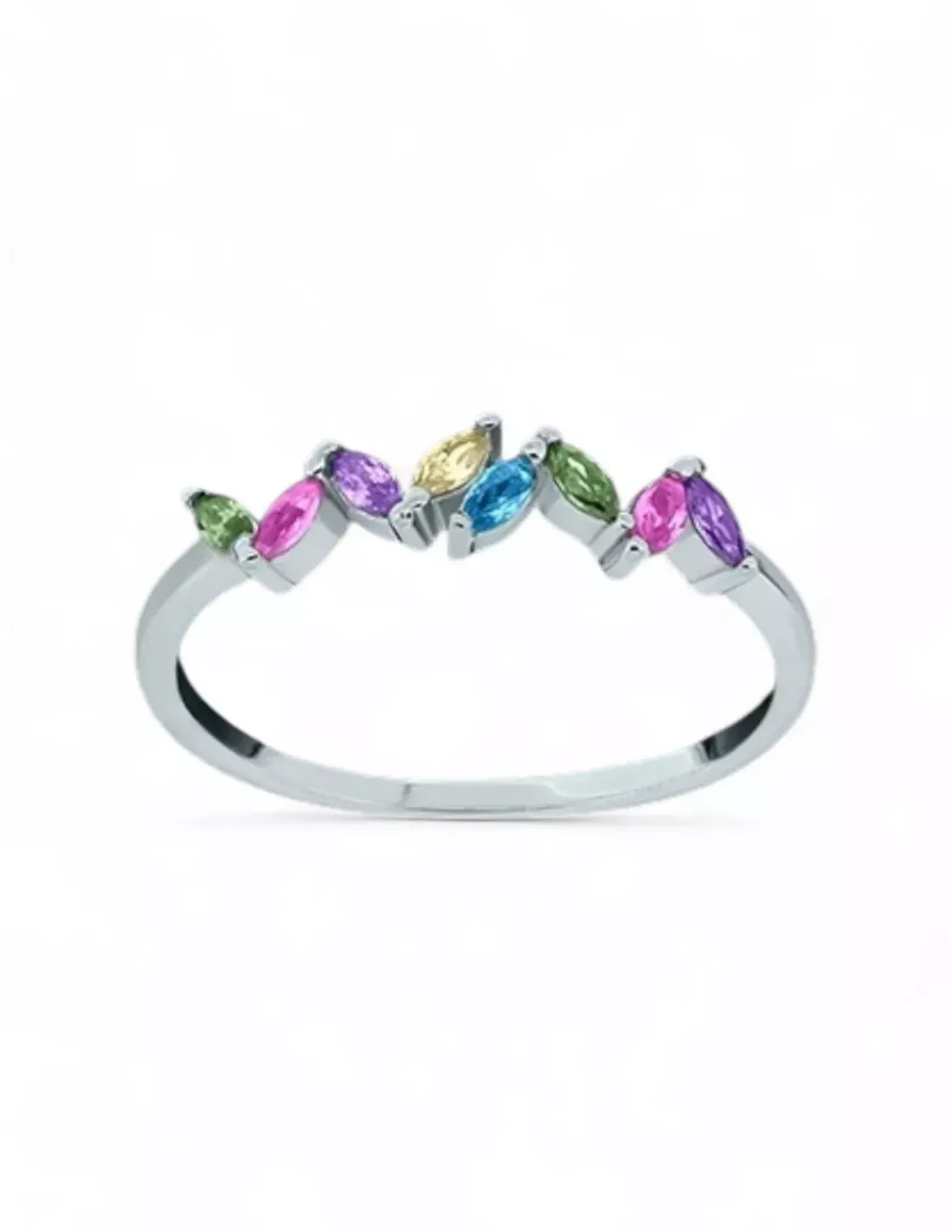 Sale Anillo circonitas colores pata 925 rodio Anillos De Oro|Anillos