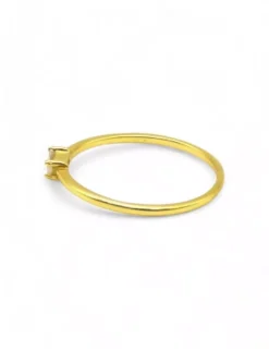 Hot Anillo con circonita baguette 4 garras plata chapada oro 18k - T.17 Anillos De Plata|Anillos