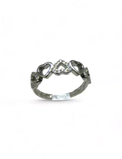 Online Anillo corazones lisos y circonitas plata 925 rodio Anillos De Plata|Anillos