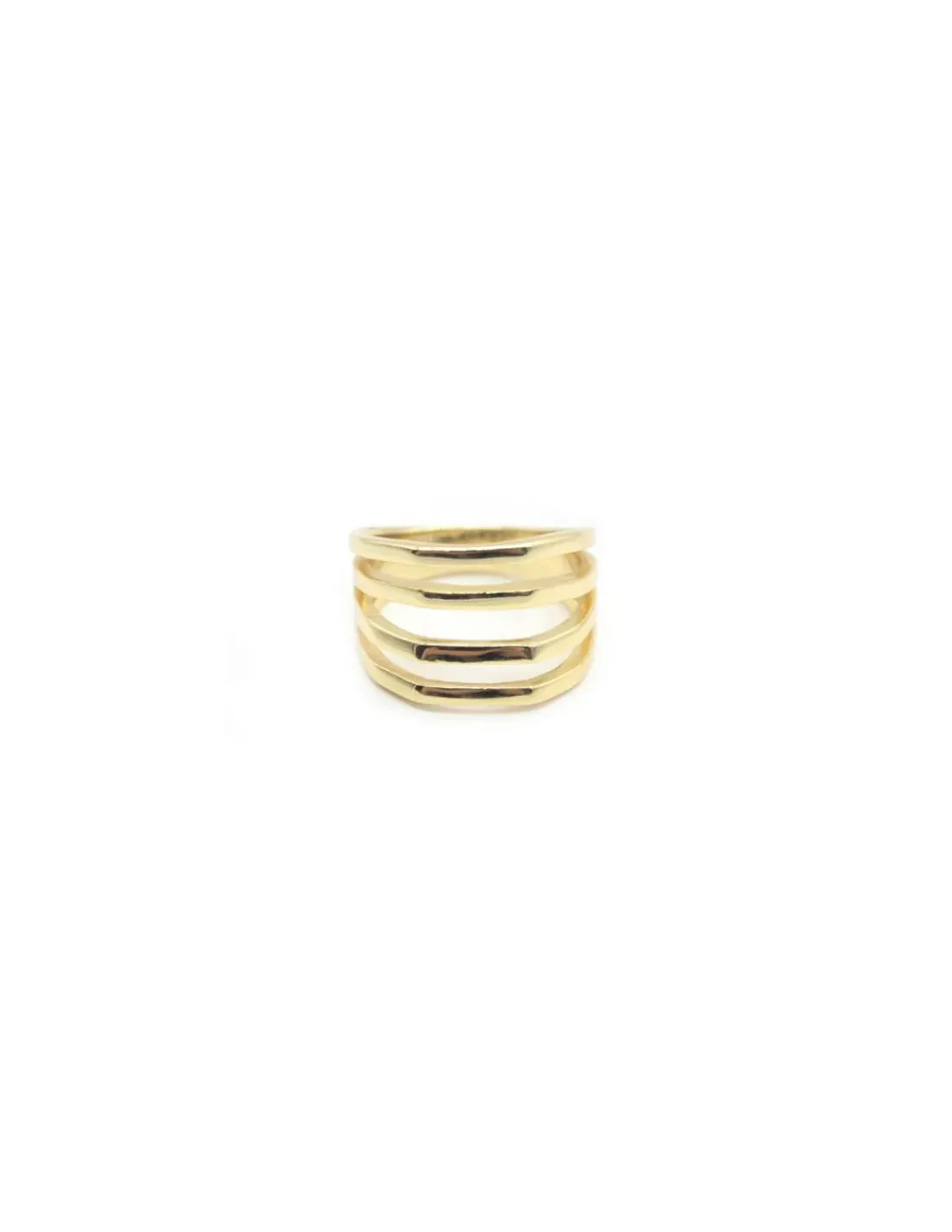Clearance Anillo cuatro aros plata de Ley chapada en oro Anillos De Plata|Anillos