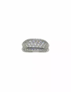 New Anillo decoración circonitas oro blanco 18k - T.13 Anillos De Oro Blanco|Anillos