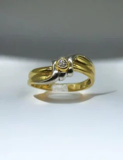 Hot Anillo diamante chatón oro bicolor 18k - T.16 Anillos Con Brillantes|Anillos De Oro
