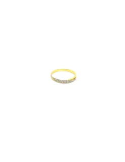 Hot Anillo doble aro superpuesto circonitas oro 18k Anillos De Oro|Anillos