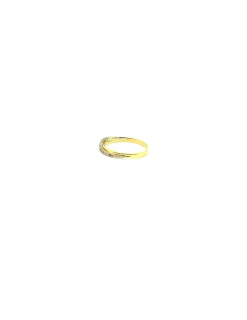 Hot Anillo doble aro superpuesto circonitas oro 18k Anillos De Oro|Anillos