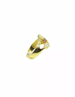 Best Sale Anillo doble con circonitas de colores oro 18k - T.16 Anillos De Oro|Anillos