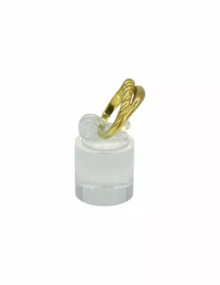 Outlet Anillo doble liso y tallado oro 18k - T.13 Anillos De Oro|Anillos