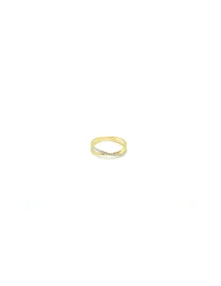 Online Anillo dos aros cruzados con circonitas oro 18k Anillos De Oro|Anillos