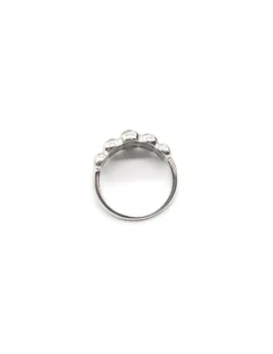 New Anillo dos filas de bolas Plata 925 rodio Anillos De Plata|Anillos