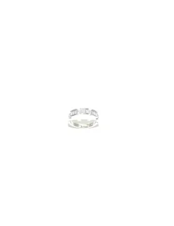 Cheap Anillo en tres monturas circonitas baguette plata Anillos De Plata|Anillos