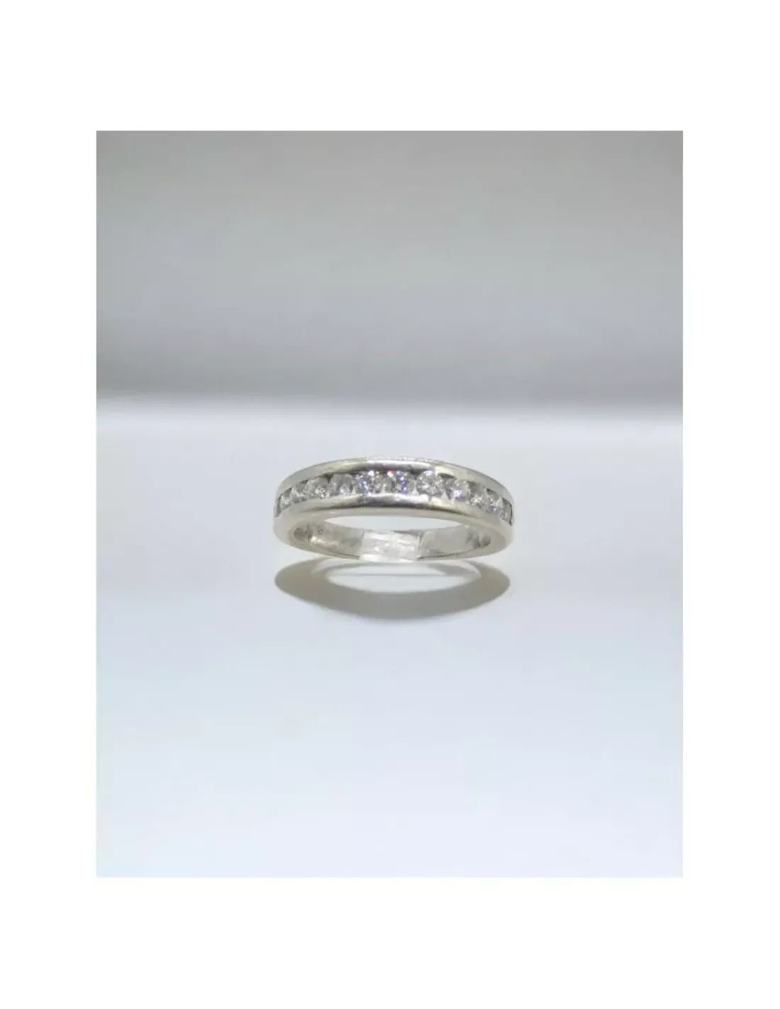 Outlet Anillo fila de diamantes oro blanco 18k - T.10 Anillos Con Brillantes|Anillos De Oro Blanco