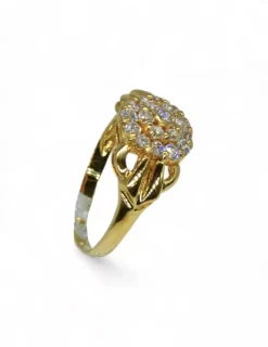 Outlet Anillo flor circonitas oro 18k - T.16 Anillos De Oro|Anillos