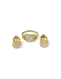 Outlet Anillo flor circonitas oro 18k - T.16 Anillos De Oro|Anillos