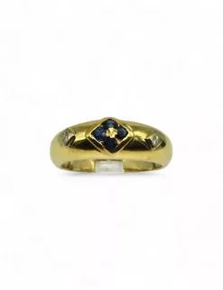 Discount Anillo flor de circonitas azules oro 18k - T.13 Anillos De Oro|Anillos