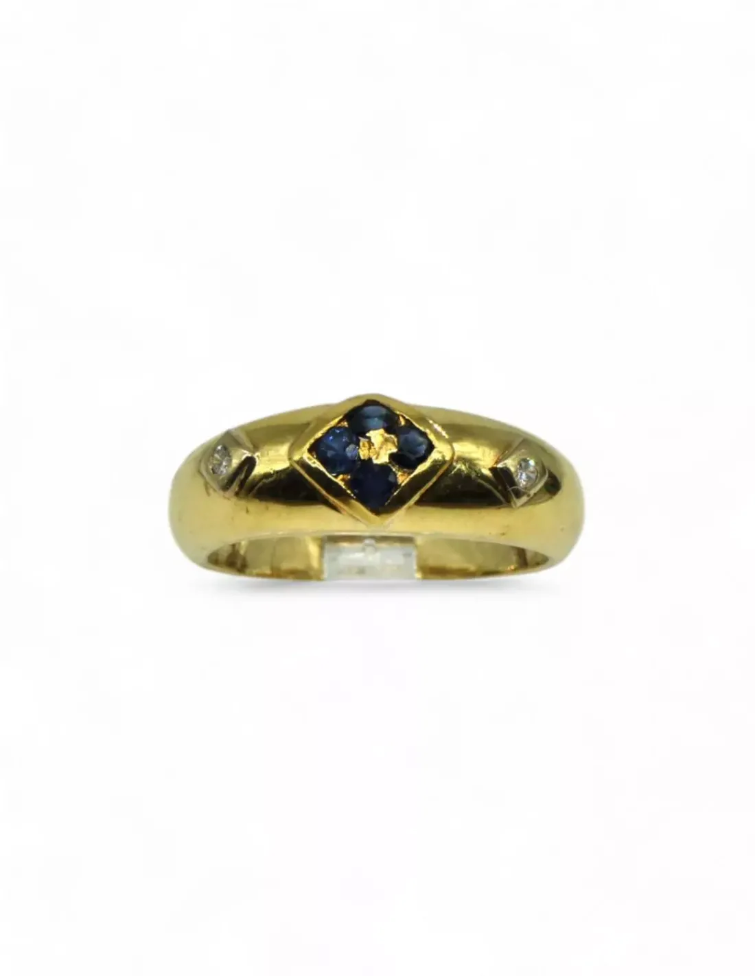 Discount Anillo flor de circonitas azules oro 18k - T.13 Anillos De Oro|Anillos