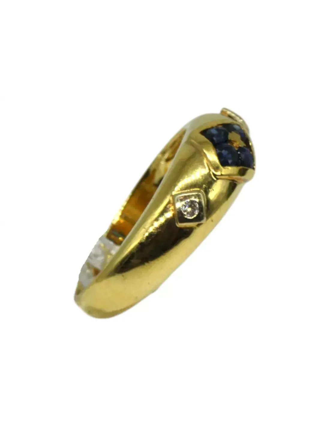 Discount Anillo flor de circonitas azules oro 18k - T.13 Anillos De Oro|Anillos