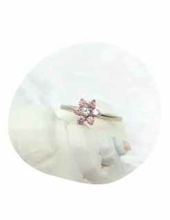 Sale Anillo flor rosa oro 18k - T.15 Anillos De Oro Blanco|Anillos De Oro