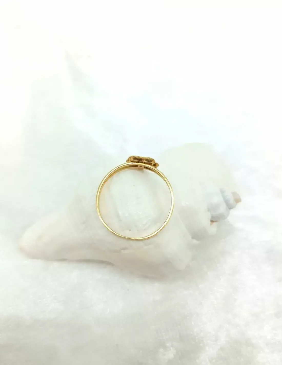 Outlet Anillo forma flor nácar oro 18k - T.14 Anillos De Oro|Anillos