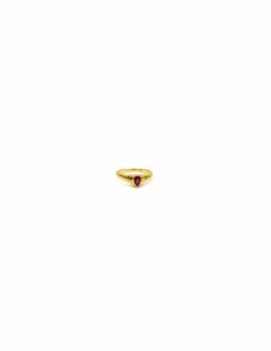 Sale Anillo gallonado con piedra roja oro 18k- T.9 Anillos De Oro|Anillos