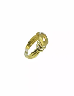 Store Anillo garra bicolor acabados mate circonitas 18k - T.15 Anillos De Oro|Anillos