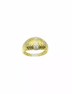 Sale Anillo líneas y decoración en oro bicolor 18k - T.14 Anillos De Oro|Anillos
