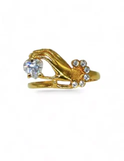Sale Anillo mano circonita oro 18k - T.17 Anillos De Oro|Anillos