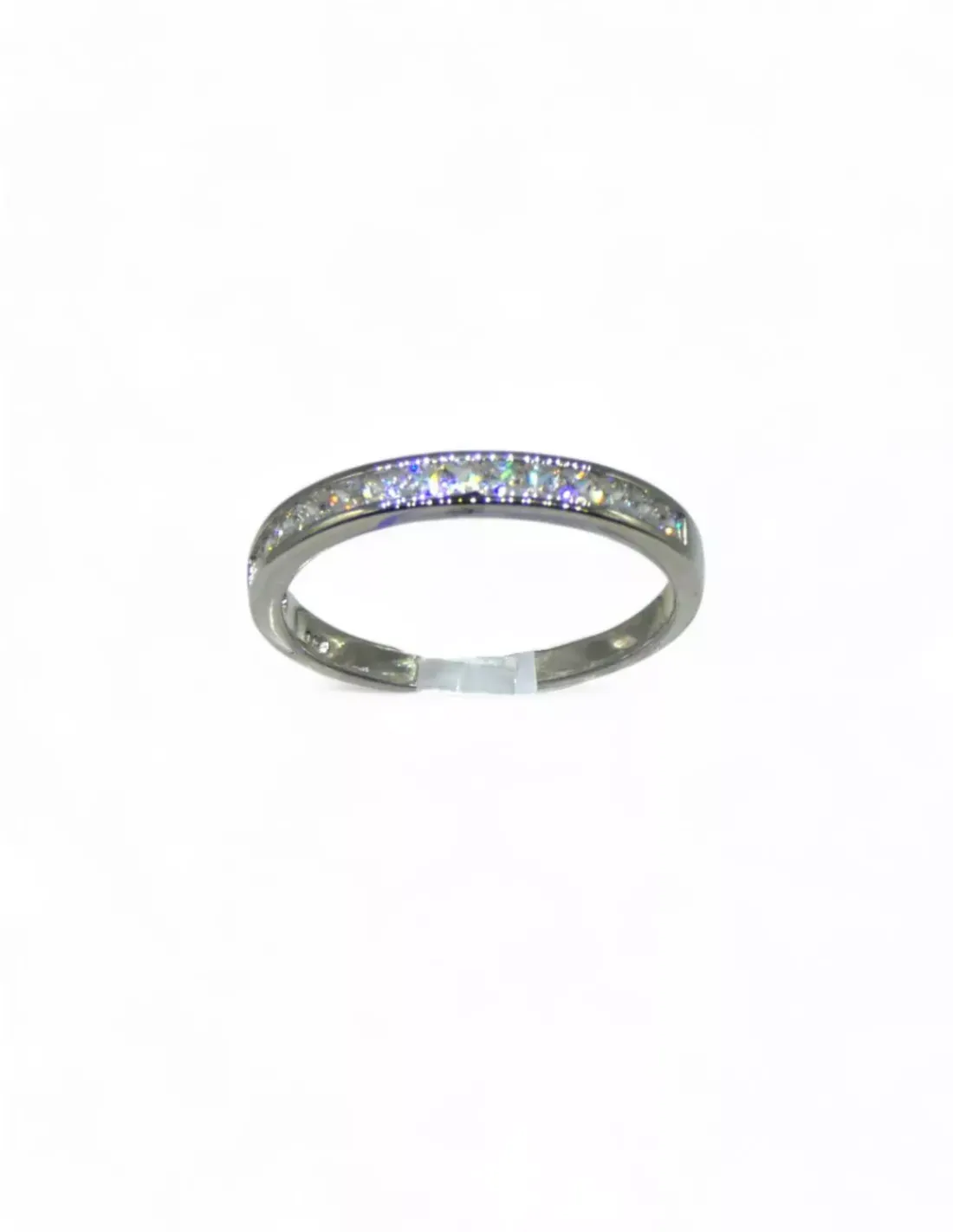 Store Anillo media alianza carril circonitas plata 925 Anillos De Oro|Anillos