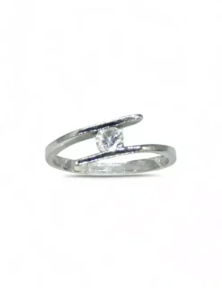 Sale Anillo oro blanco abierto con circonita 18k -T.10 Anillos De Oro Blanco|Anillos De Oro