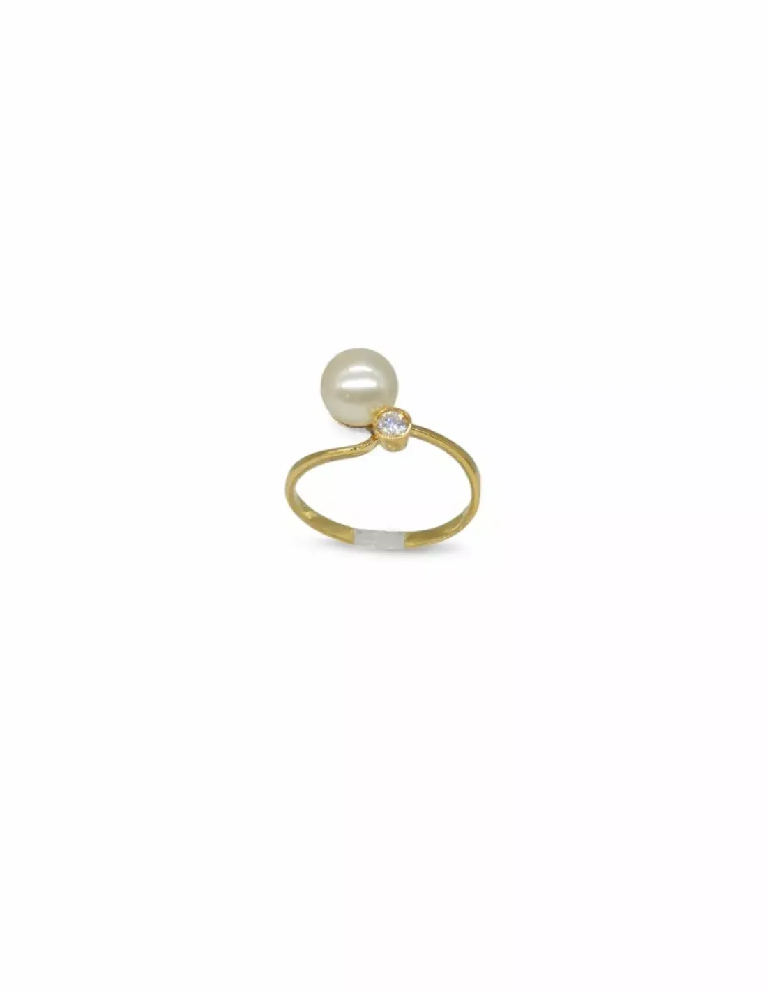 Cheap Anillo perla y circonita oro 18k - T.12 - 1,80gr Anillos De Oro|Anillos