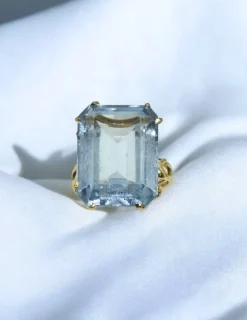 Clearance Anillo piedra agua marina oro 18k - T.16 Anillos De Oro|Anillos