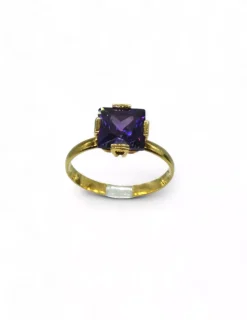 Cheap Anillo piedra cuadrada morada oro 18k - T.15 Anillos De Oro|Anillos