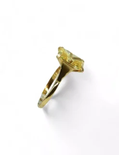 New Anillo piedra ámbar cuadrada oro 18k - T.17 Anillos De Oro|Anillos