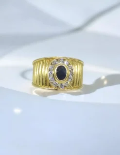 Cheap Anillo piedra ovalo y diamantes alrededor oro 18k - T.13 Anillos Con Brillantes|Anillos De Oro