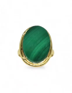 Best Sale Anillo piedra verde base calada oro 18k - T.13 Anillos De Oro|Anillos